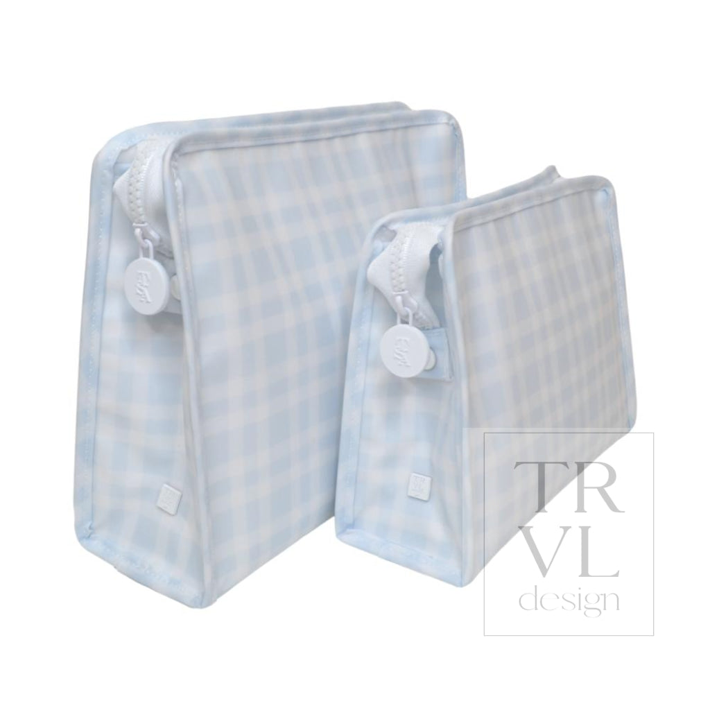 Roadie Large - Pimlico Plaid Blue Zip Pouch *New!