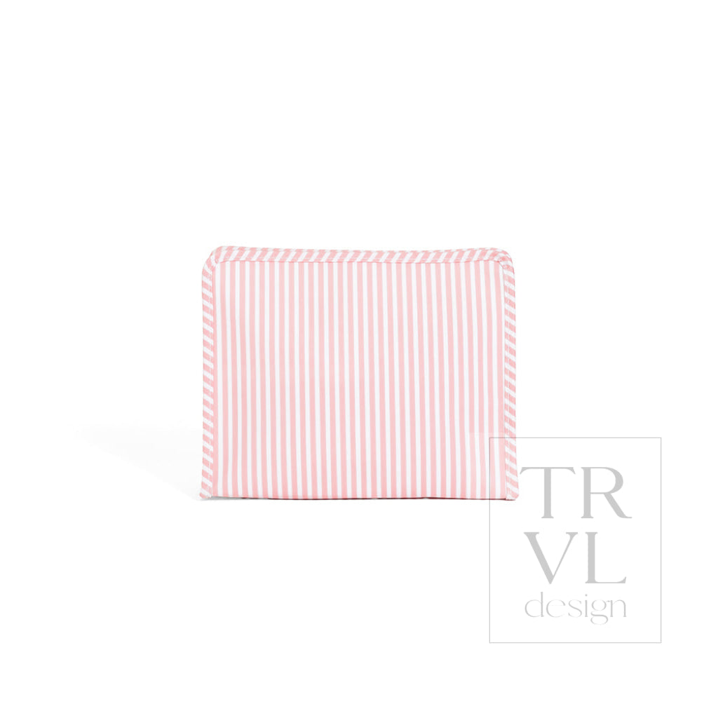 ROADIE LARGE Zip Pouch - PIMLICO STRIPE DUSTY ROSE - Travel Pouches