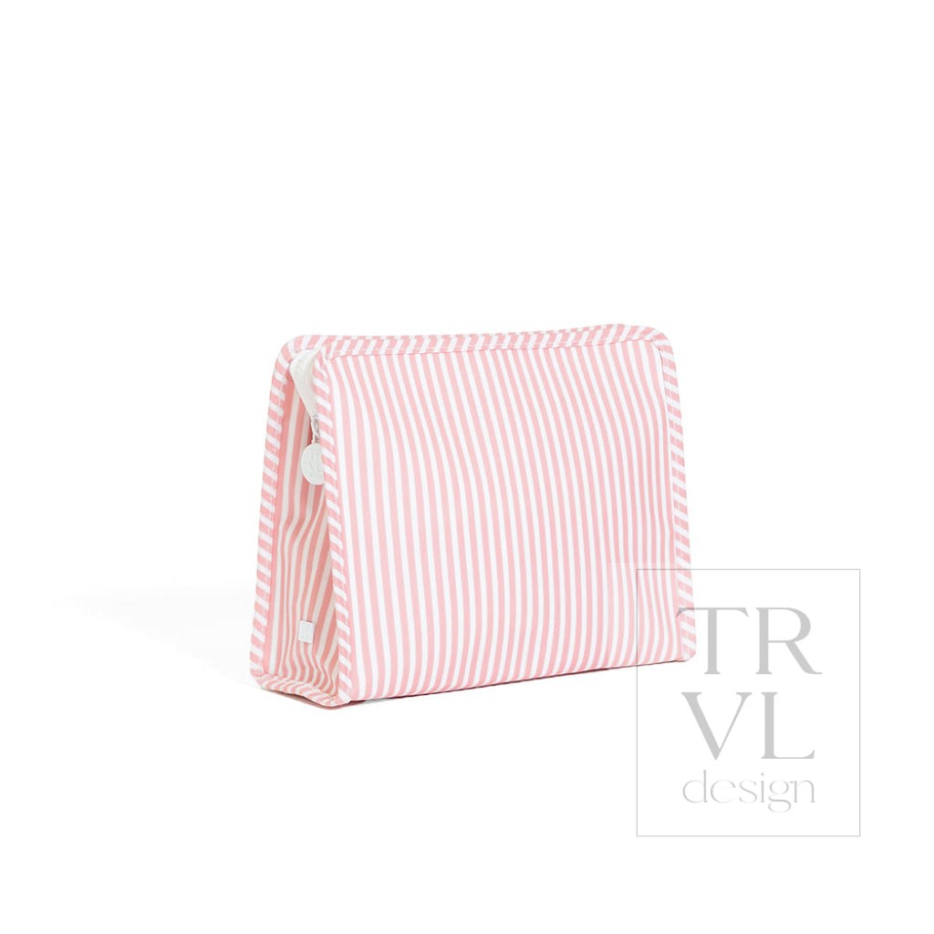 ROADIE LARGE Zip Pouch - PIMLICO STRIPE DUSTY ROSE - Travel Pouches