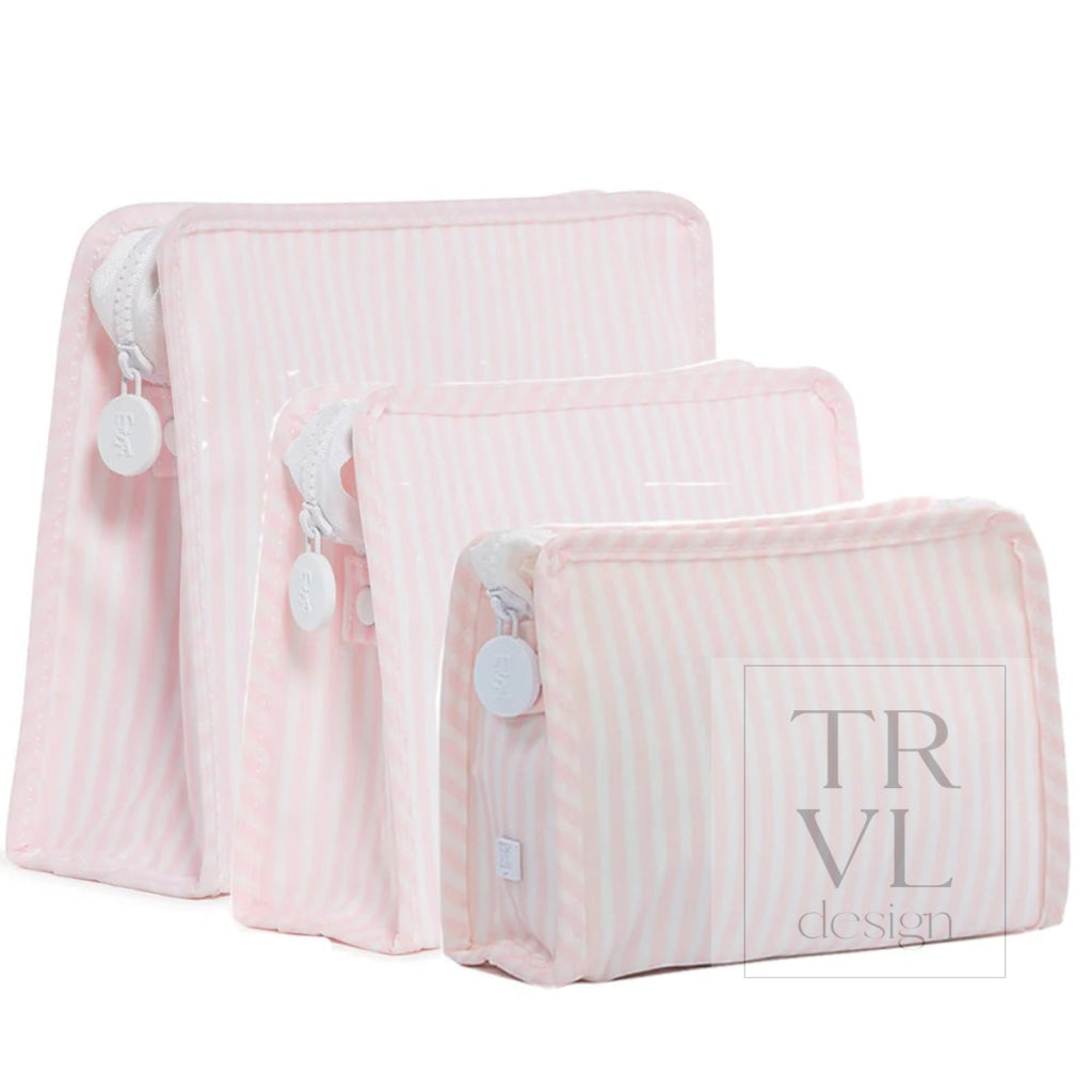 ROADIE LARGE Zip Pouch - PIMLICO STRIPE PINK *ETA Ship 7/15 - Travel Pouches