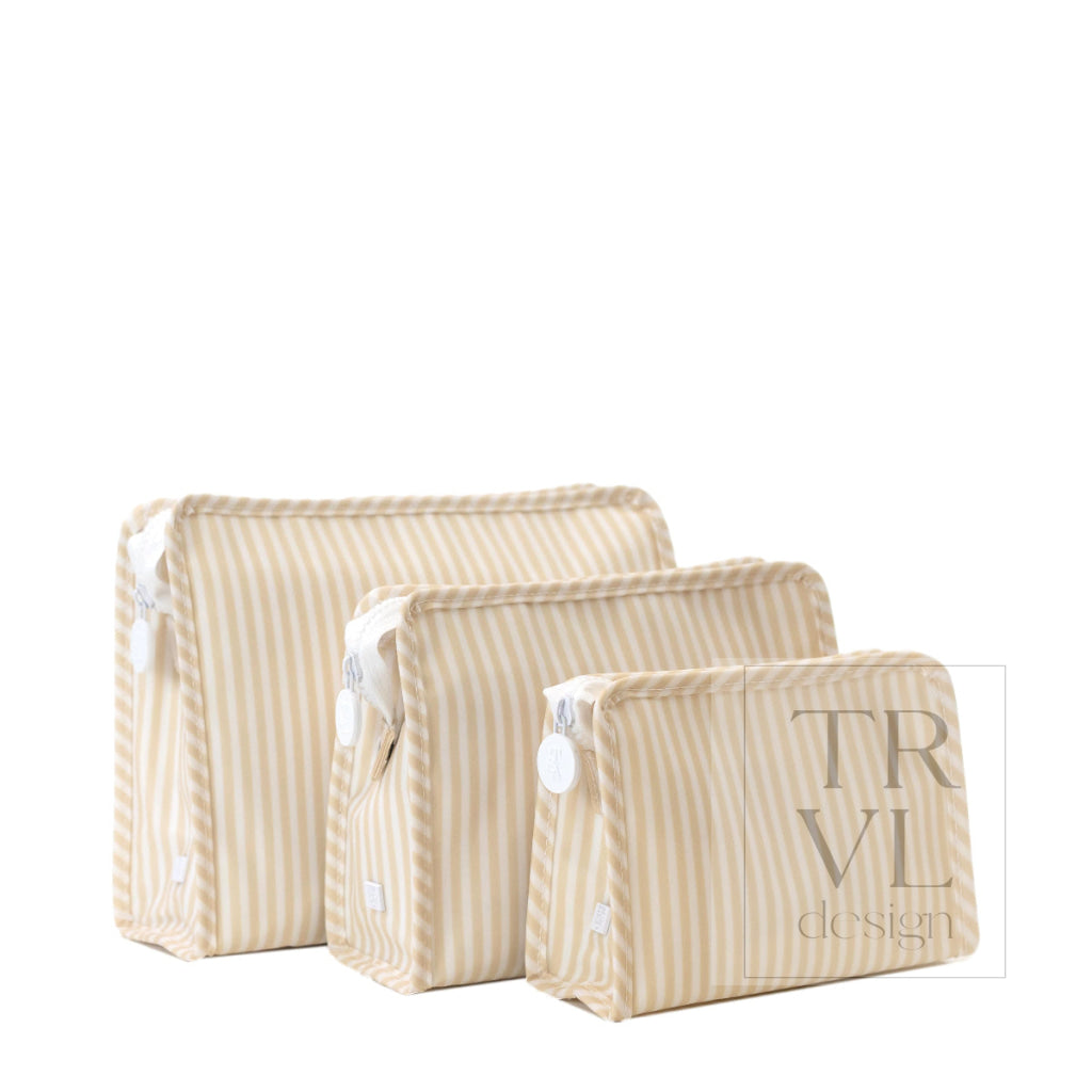 ROADIE LARGE Zip Pouch - PIMLICO STRIPE SAND - Travel Pouches