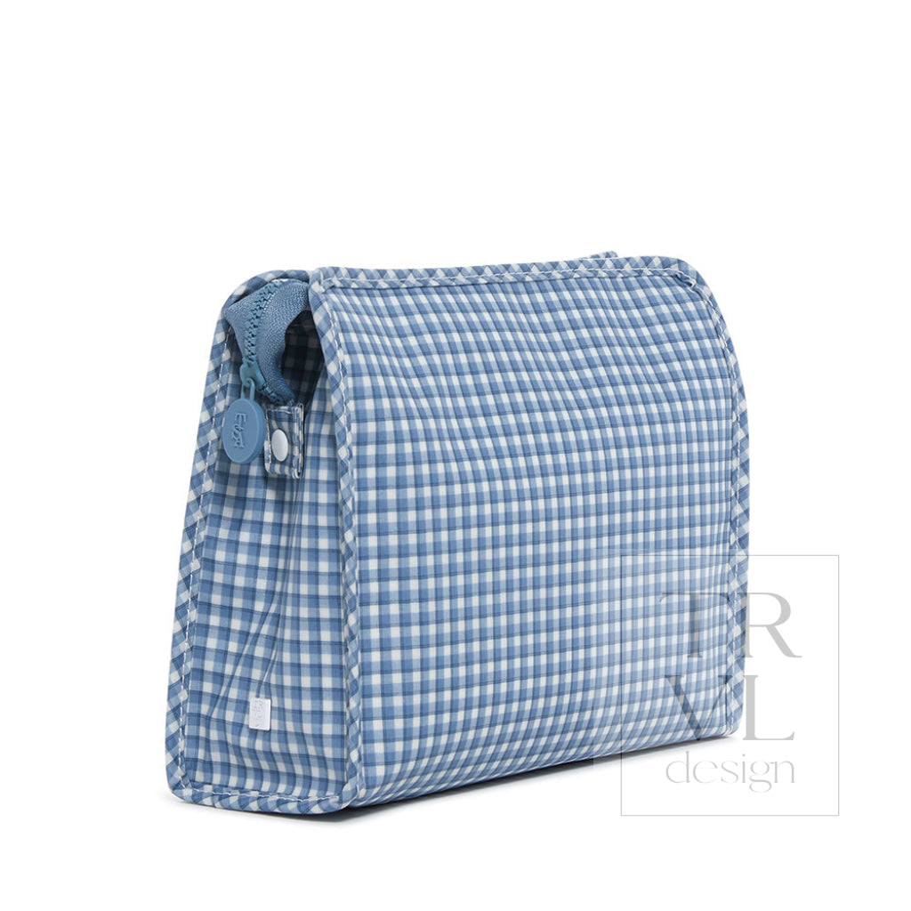 Roadie Large - Rodeo Check Indigo Zip Pouch Travel Pouches