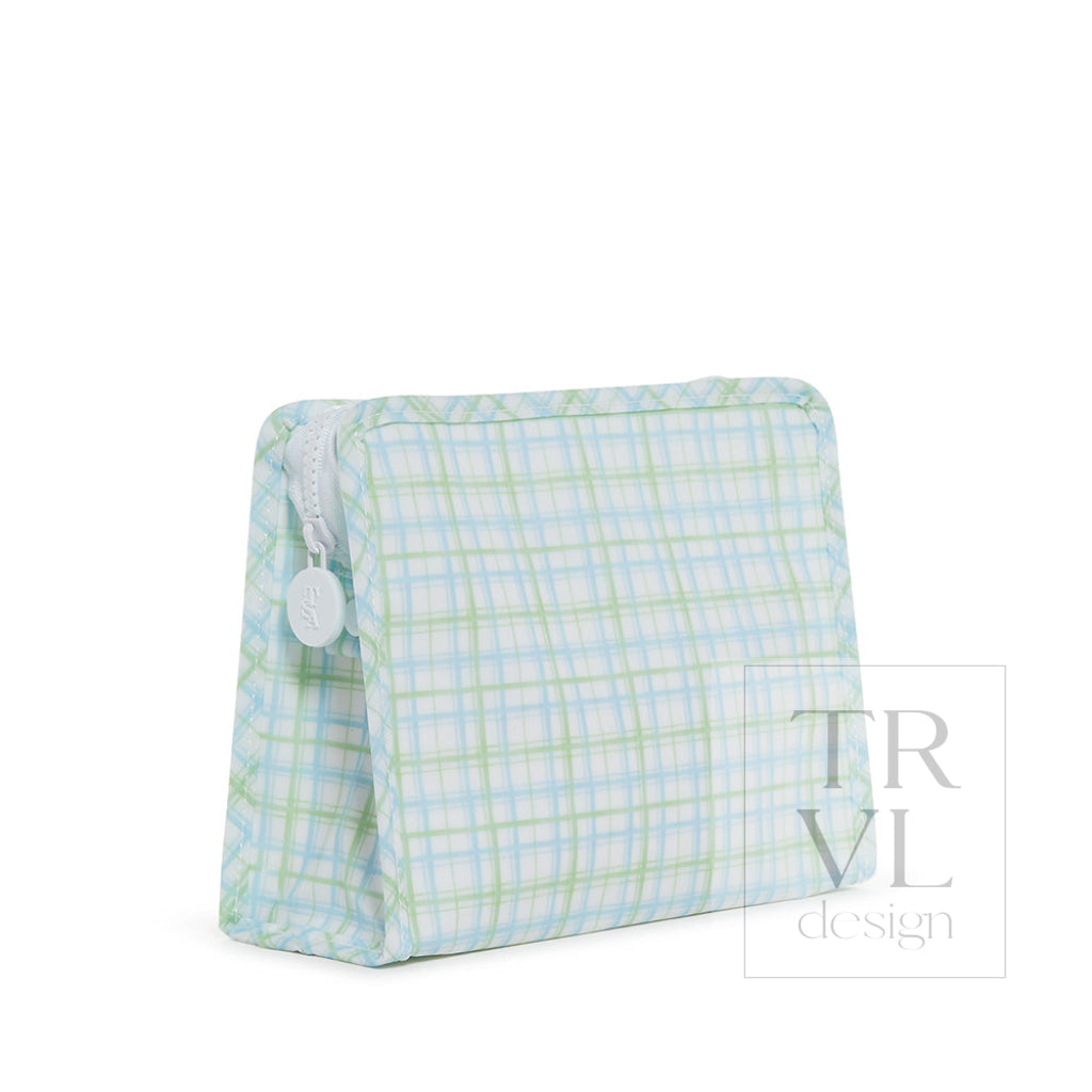 Roadie Medium - Classic Plaid Green Zip Pouch