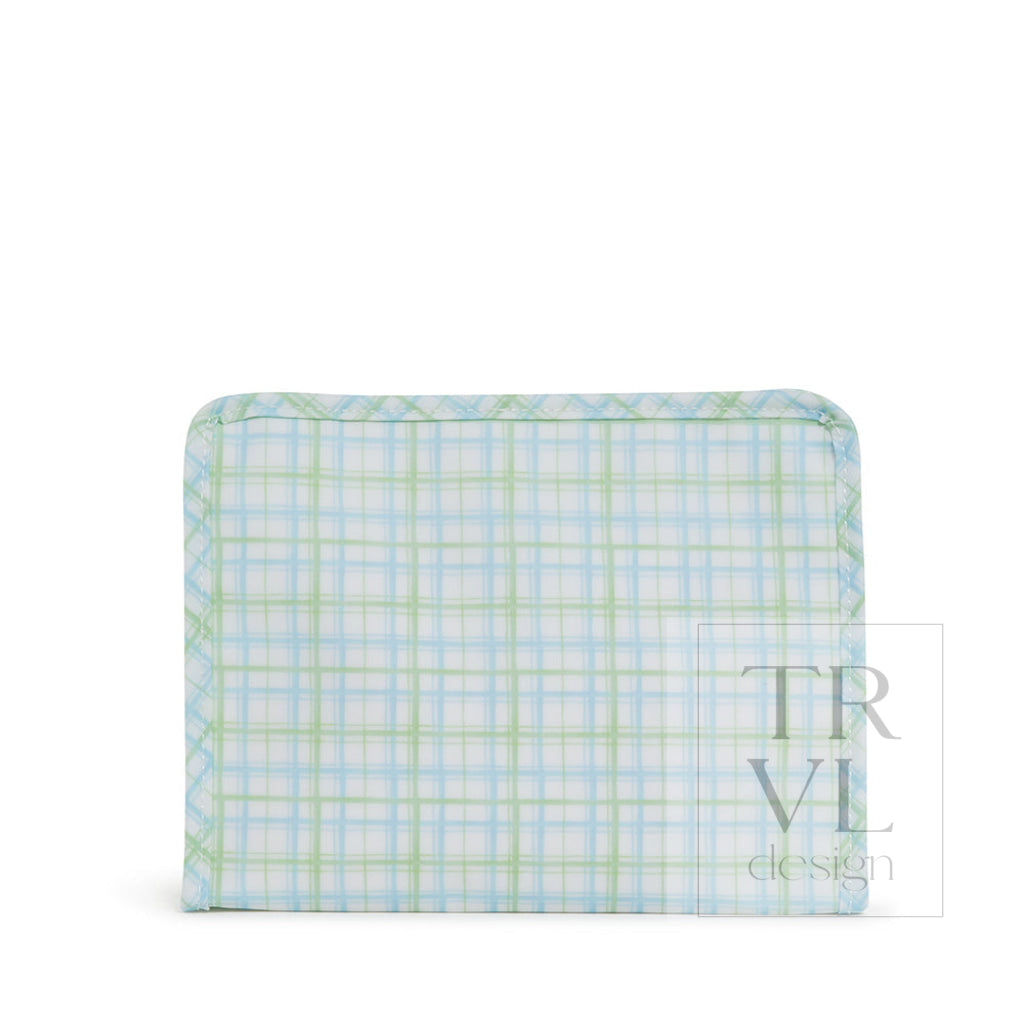 Roadie Medium - Classic Plaid Green Zip Pouch