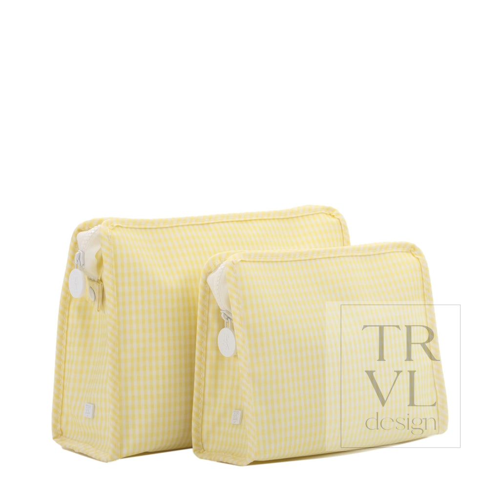 ROADIE MEDIUM Zip Pouch - GINGHAM BUTTERCUP - Travel Pouches
