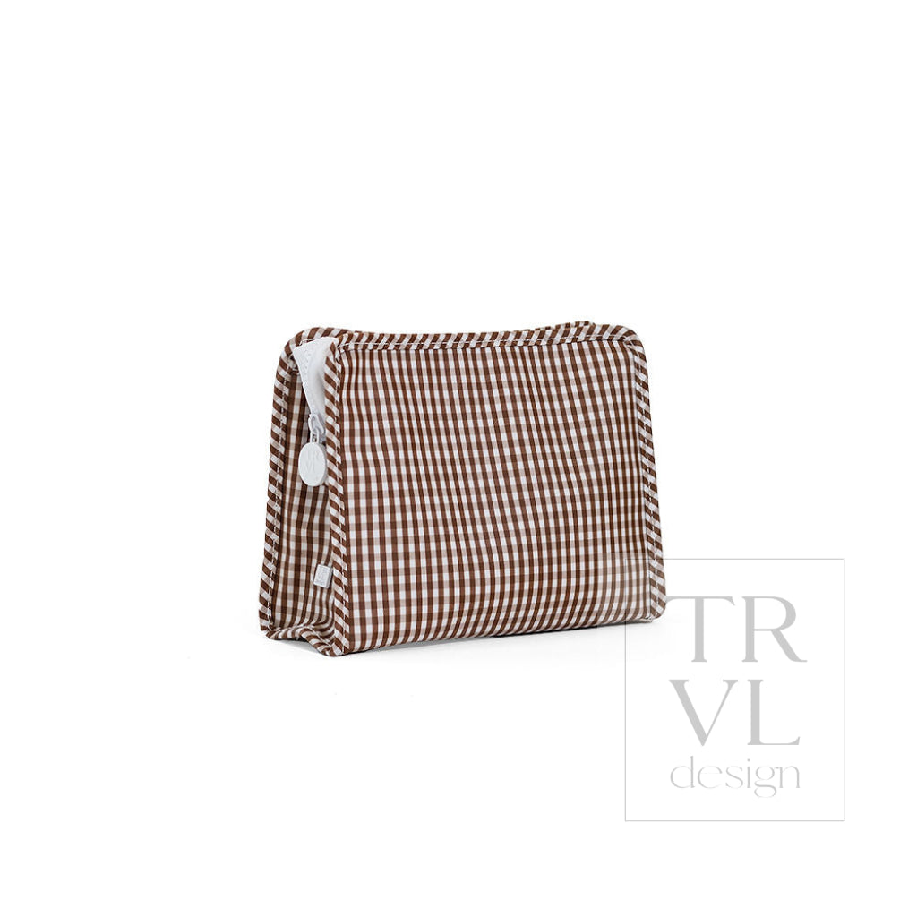 ROADIE MEDIUM Zip Pouch - GINGHAM COCO - Travel Pouches