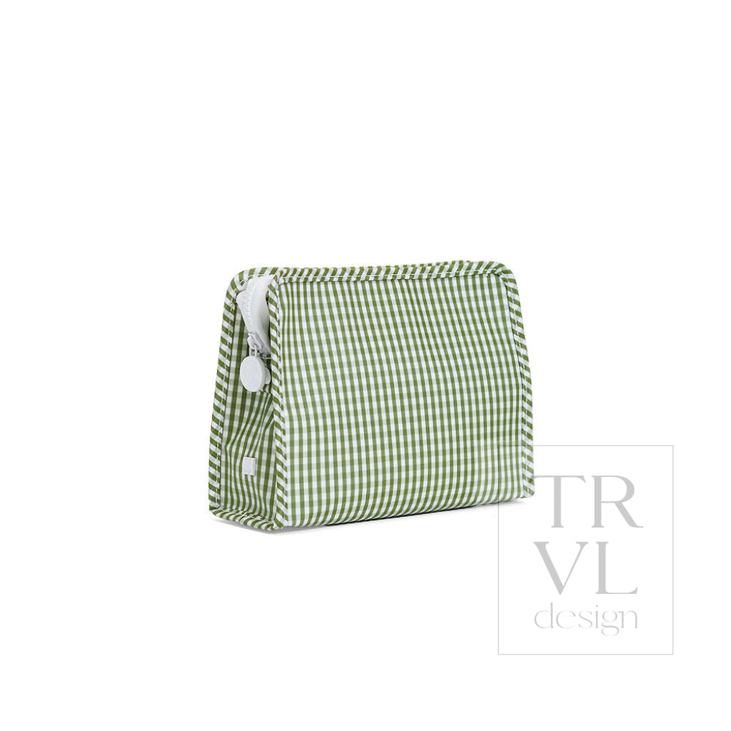 ROADIE MEDIUM Zip Pouch - GINGHAM MOSS - Travel Pouches