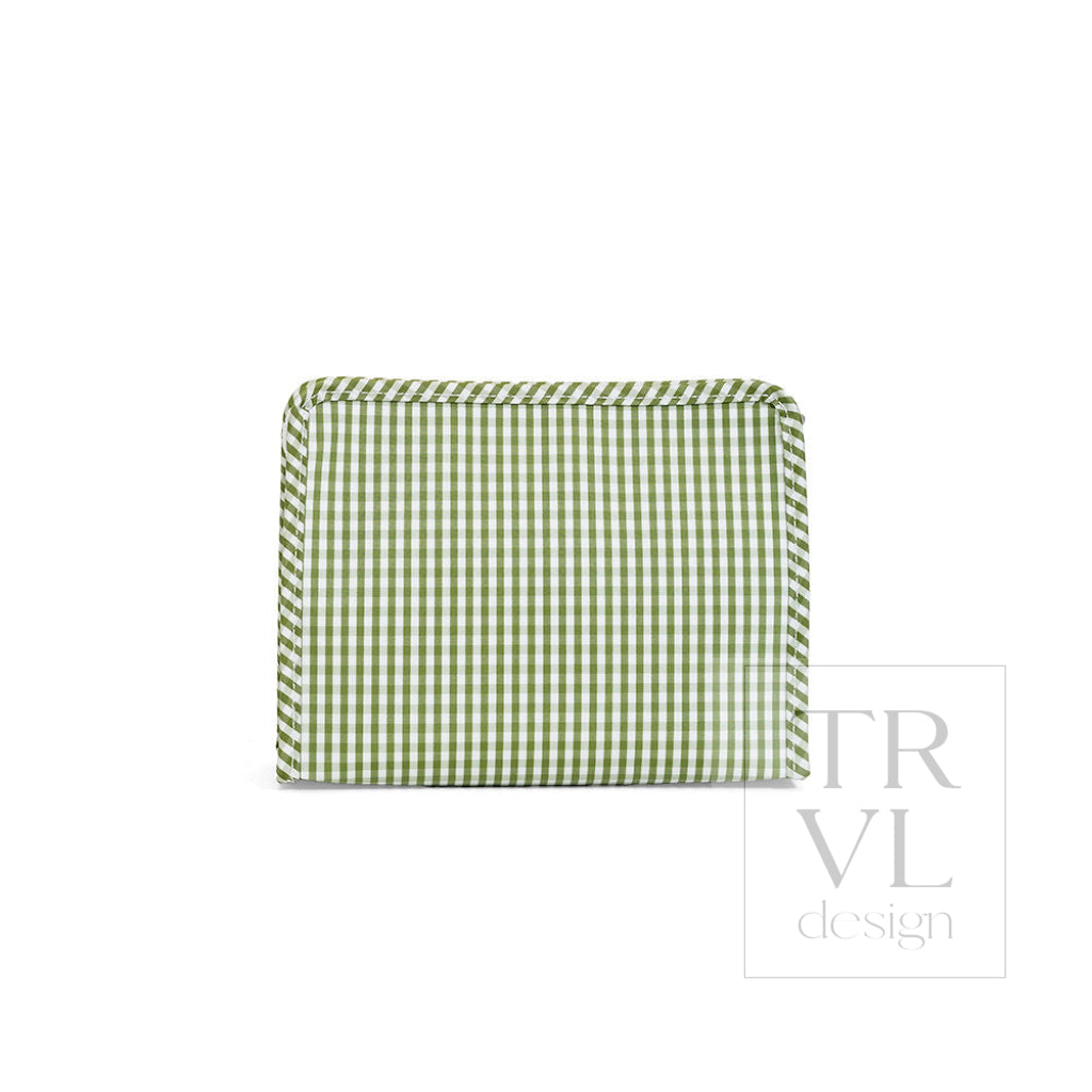 ROADIE MEDIUM Zip Pouch - GINGHAM MOSS - Travel Pouches
