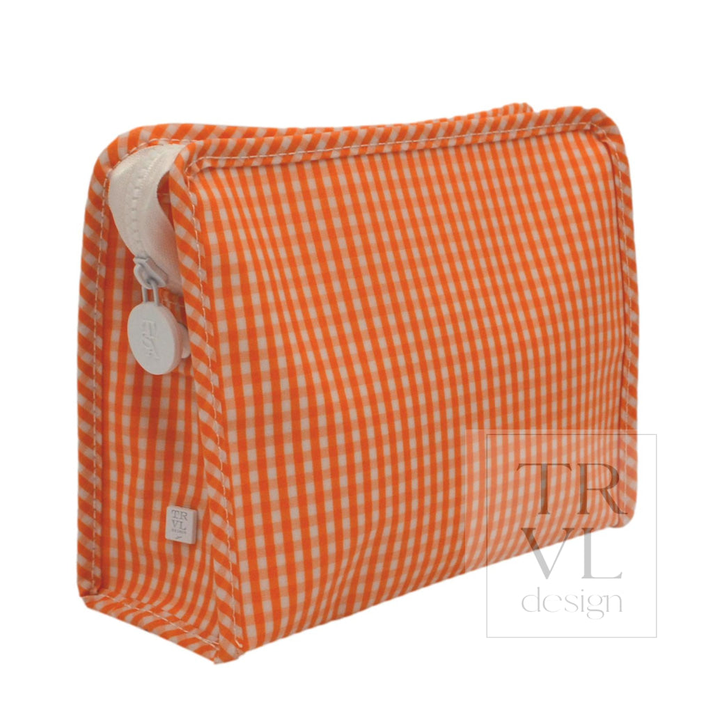 ROADIE MEDIUM Zip Pouch - GINGHAM ORANGE - Travel Pouches