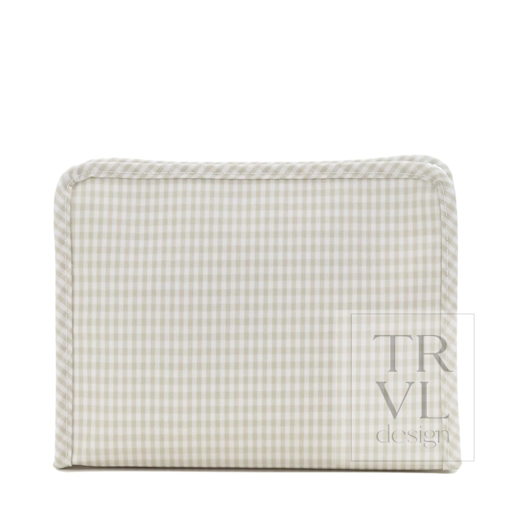 ROADIE MEDIUM Zip Pouch - GINGHAM PEARL GREY - Travel Pouches