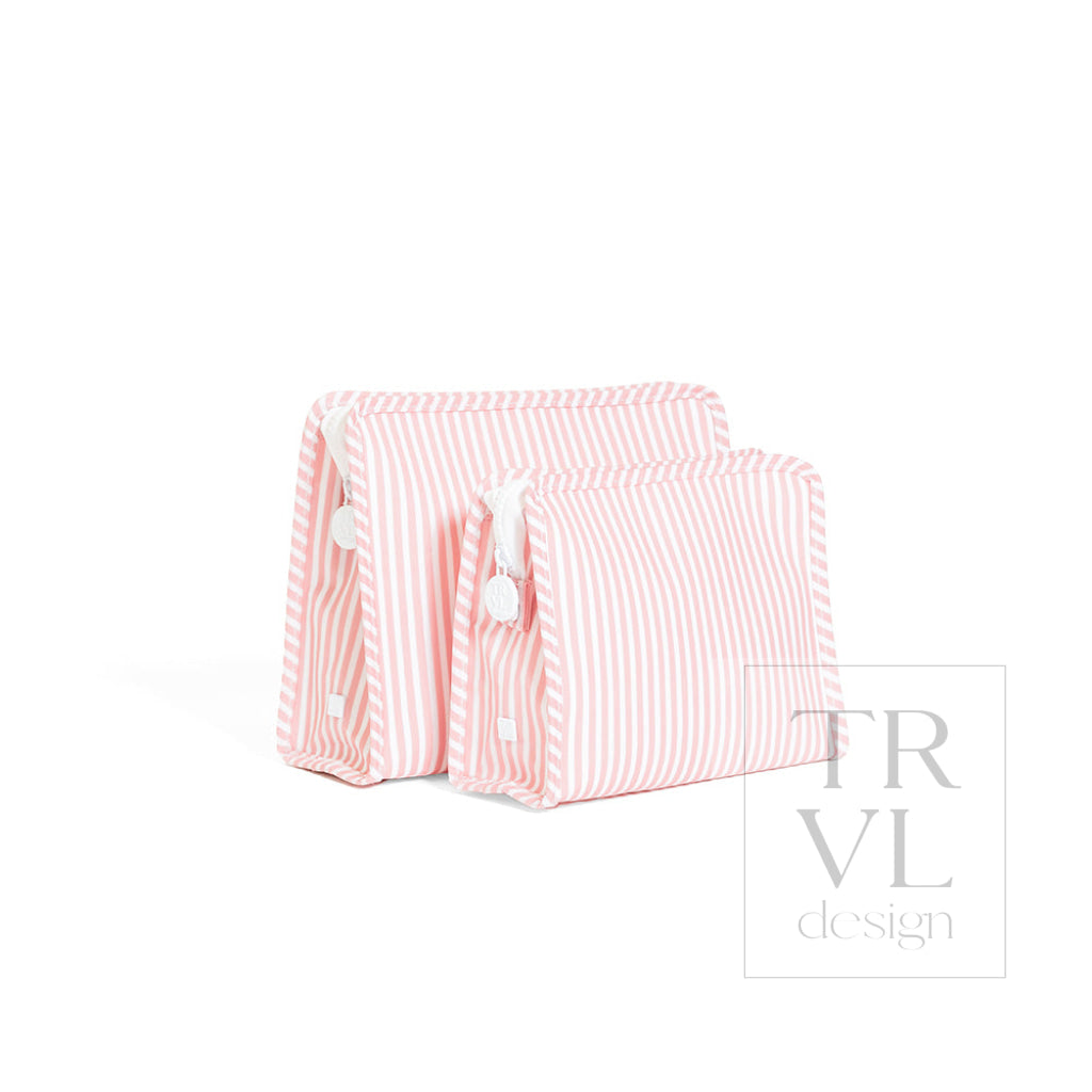 ROADIE MEDIUM Zip Pouch - PIMLICO STRIPE DUSTY ROSE - Travel Pouches