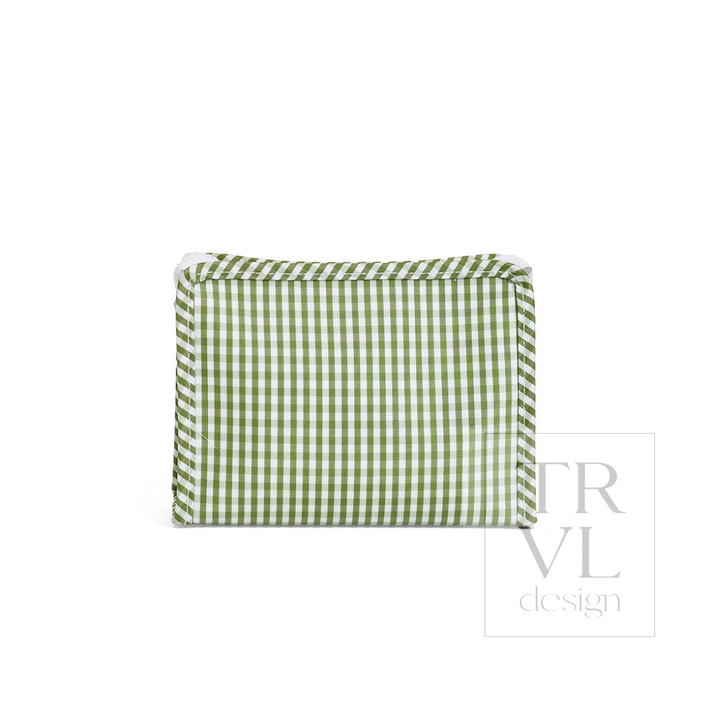 ROADIE SMALL Zip Pouch - GINGHAM MOSS - Travel Pouches