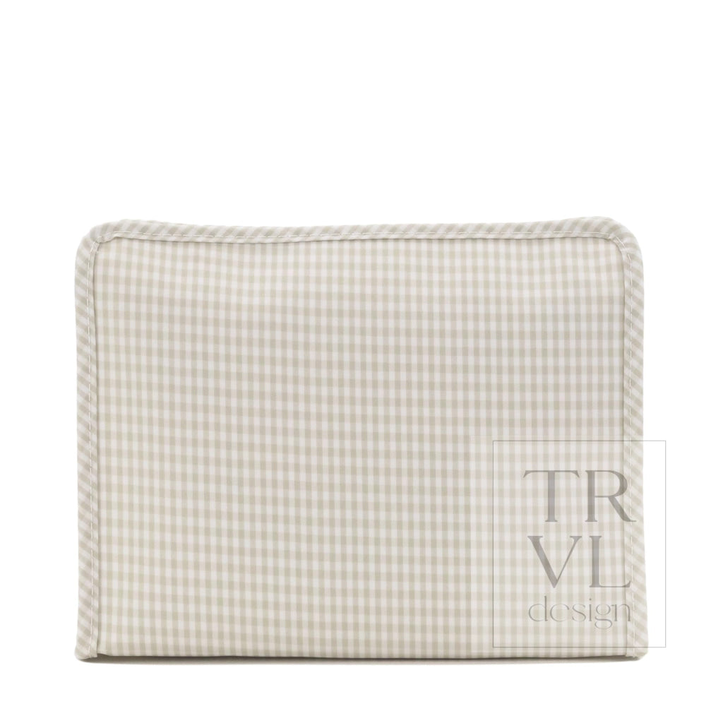ROADIE SMALL Zip Pouch - GINGHAM PEARL GREY - Travel Pouches
