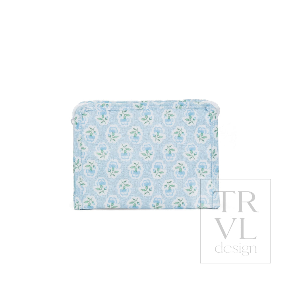 ROADIE SMALL Zip Pouch - PETITE FLEUR BLUE - Travel Pouches