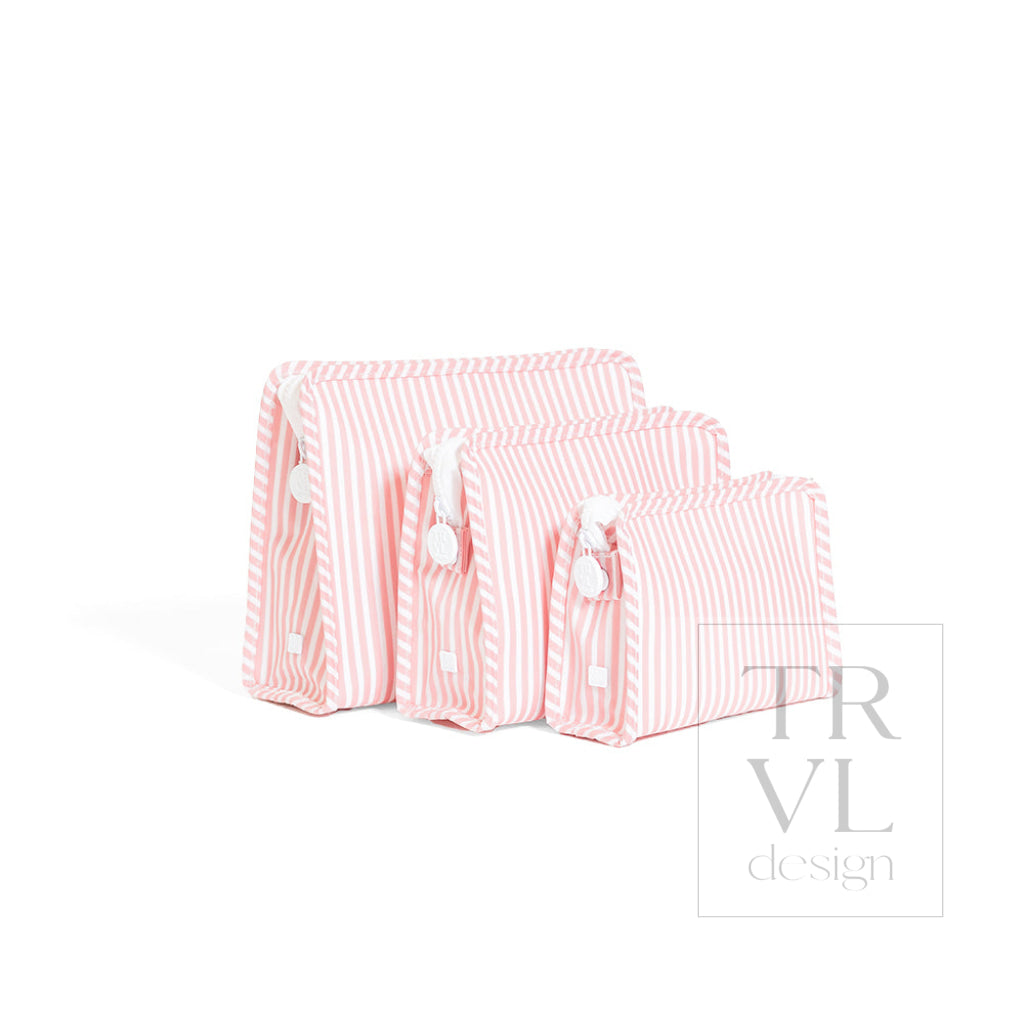 ROADIE SMALL Zip Pouch - PIMLICO STRIPE DUSTY ROSE - Travel Pouches