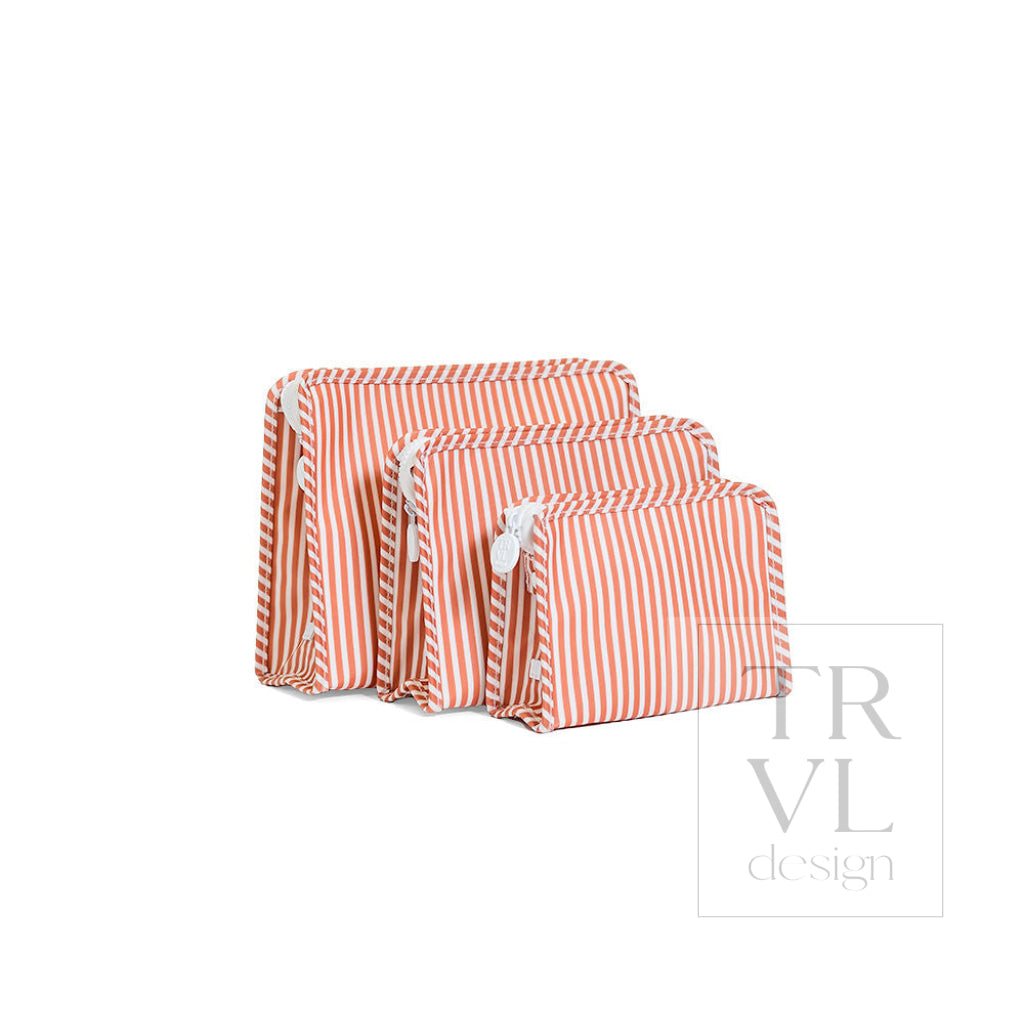 ROADIE SMALL Zip Pouch - PIMLICO STRIPE RUST - Travel Pouches