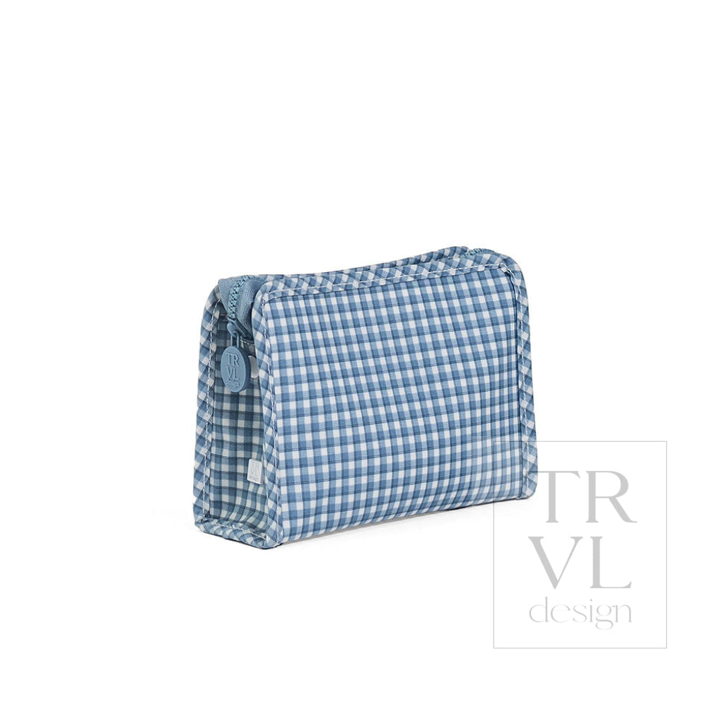 ROADIE SMALL Zip Pouch - RODEO CHECK INDIGO - Travel Pouches