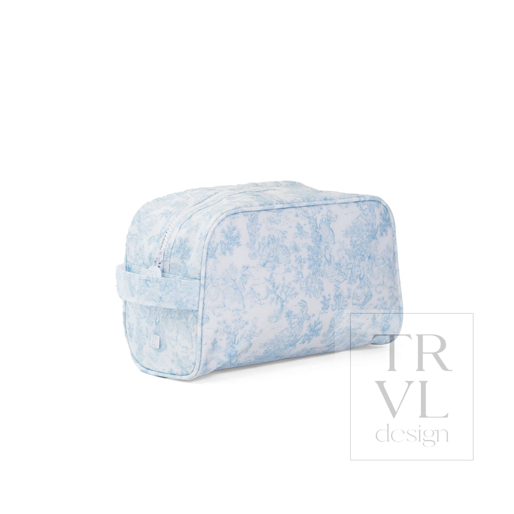 STOWAWAY Toiletry Bag - Bunny Toile Blue - Cosmetic & Toiletry Bags