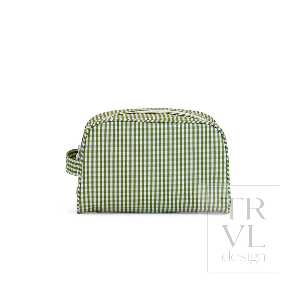 STOWAWAY Toiletry Bag - MOSS GINGHAM - Cosmetic & Toiletry Bags