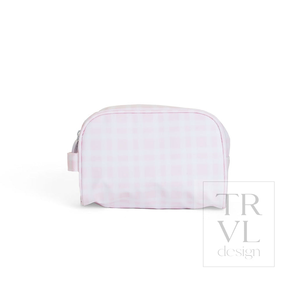 STOWAWAY Toiletry Bag - PIMLICO PLAID PINK - Cosmetic & Toiletry Bags