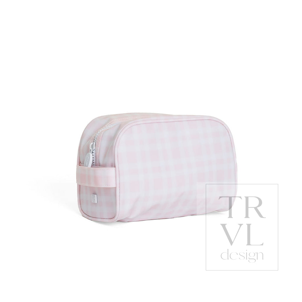 STOWAWAY Toiletry Bag - PIMLICO PLAID PINK - Cosmetic & Toiletry Bags