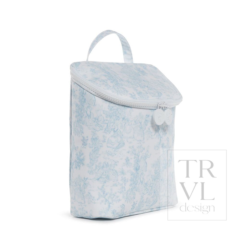 Take Away Lunch Bag - Insulated Bunny Toile Blue Lunch