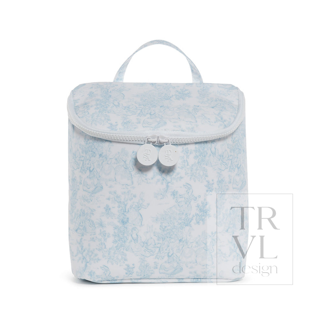Take Away Lunch Bag - Insulated Bunny Toile Blue Lunch