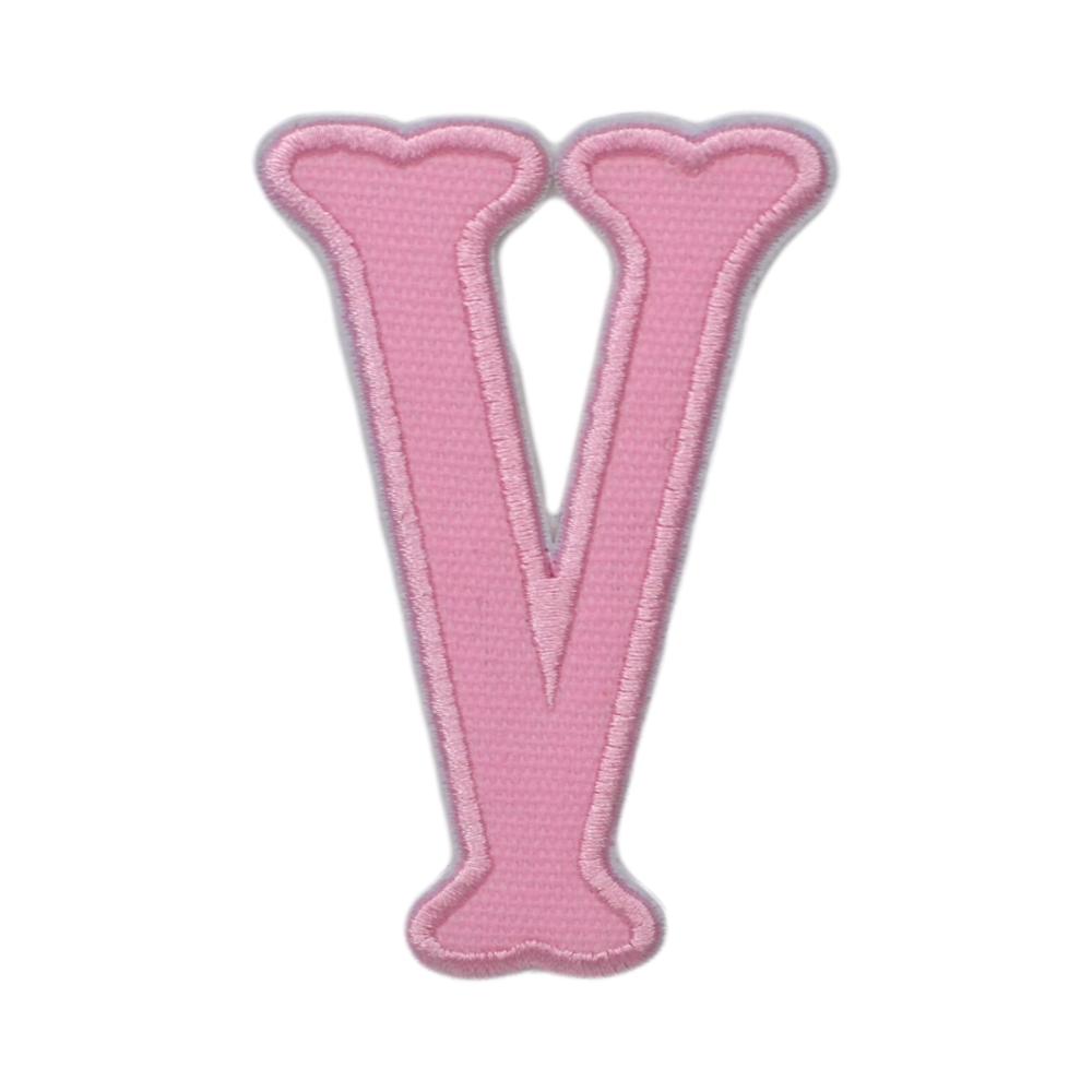 Pink Canvas Appliqué Letters *2 Pc Pre-Pack* Letter V