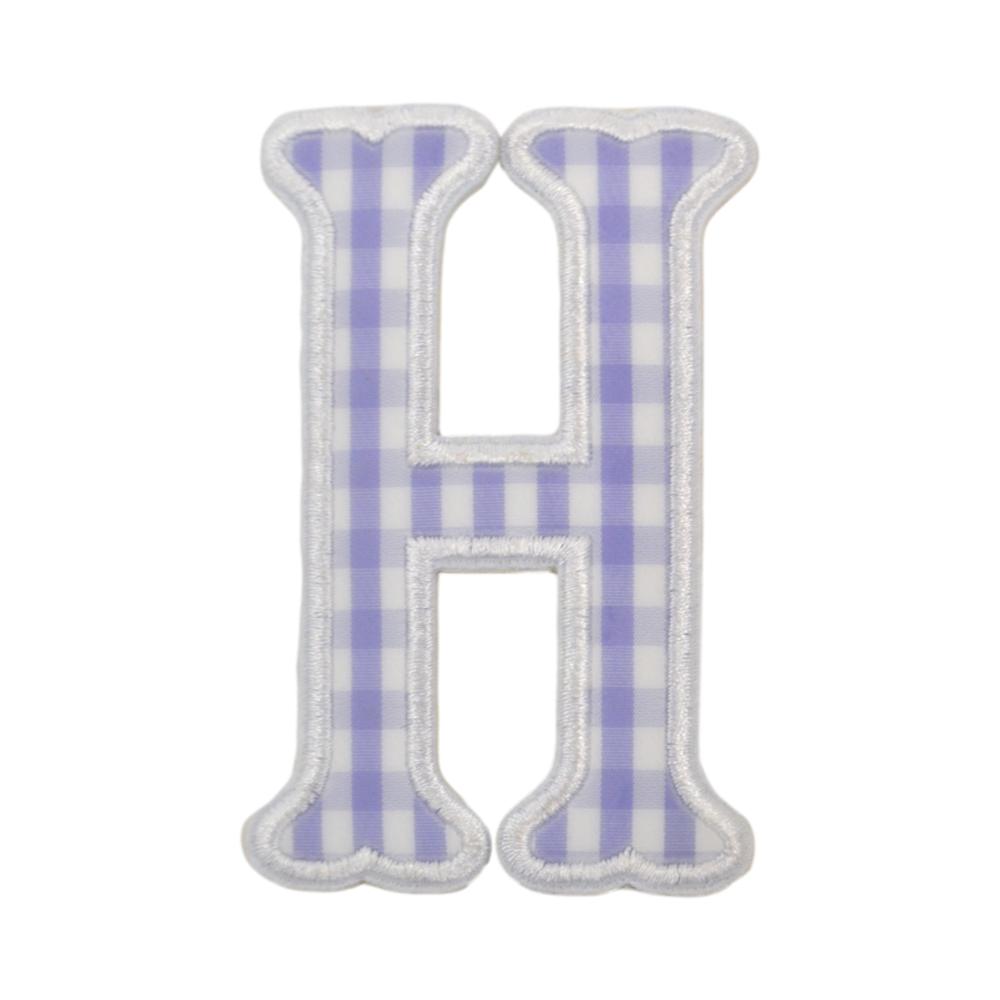 Gingham Lilac Appliqué Letters *2 Pc Pre-Pack* Letter H