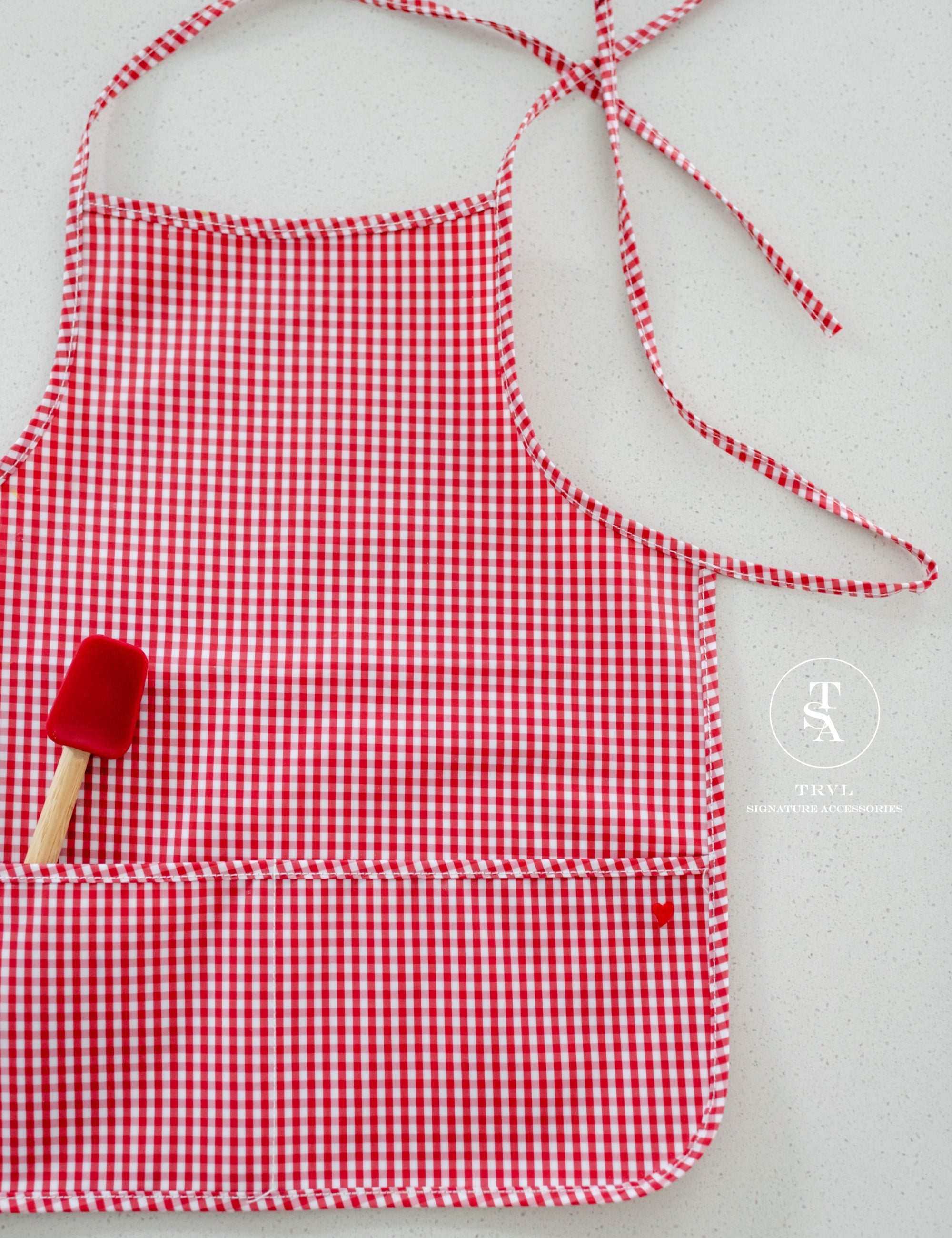 APRON - GINGHAM RED NEW! *2 PC PRE-PACK*