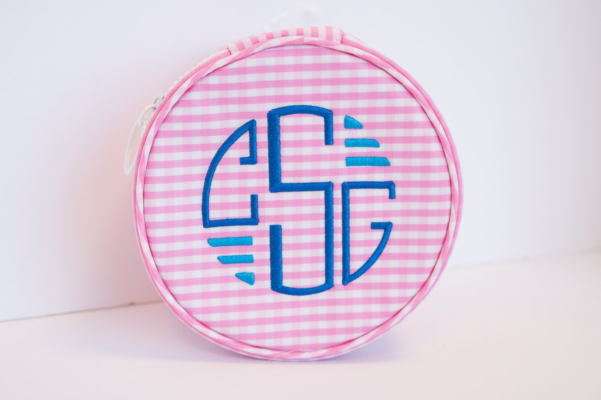 ROUNDUP JEWEL CASE - GINGHAM PINK