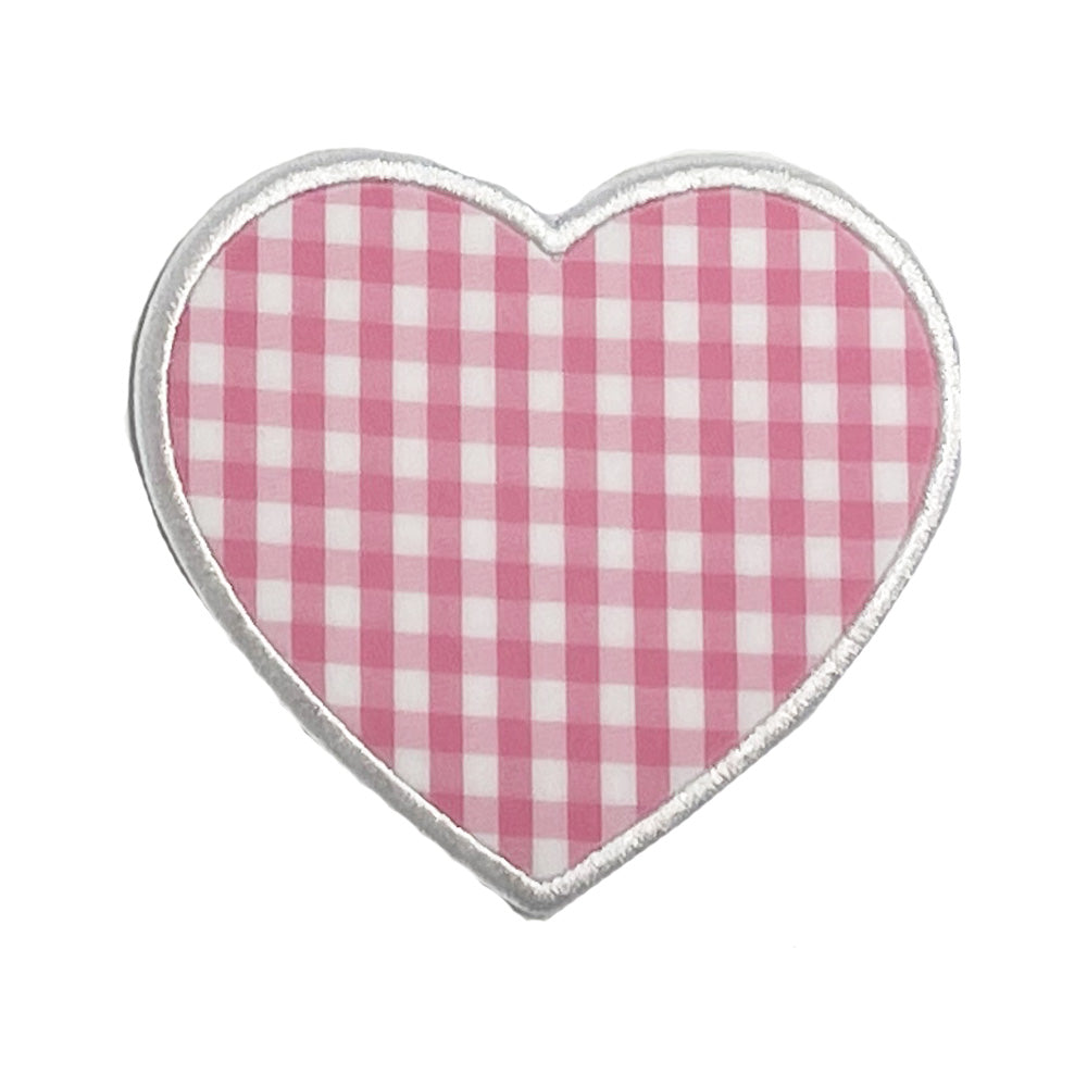 Heart Appliqué *2 Pc Pre - Pack* Gingham Pink