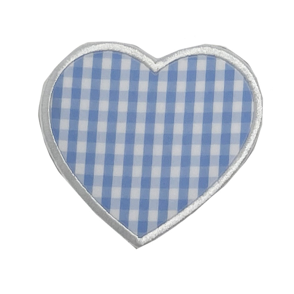 Heart Appliqué *2 Pc Pre - Pack* Gingham Sky