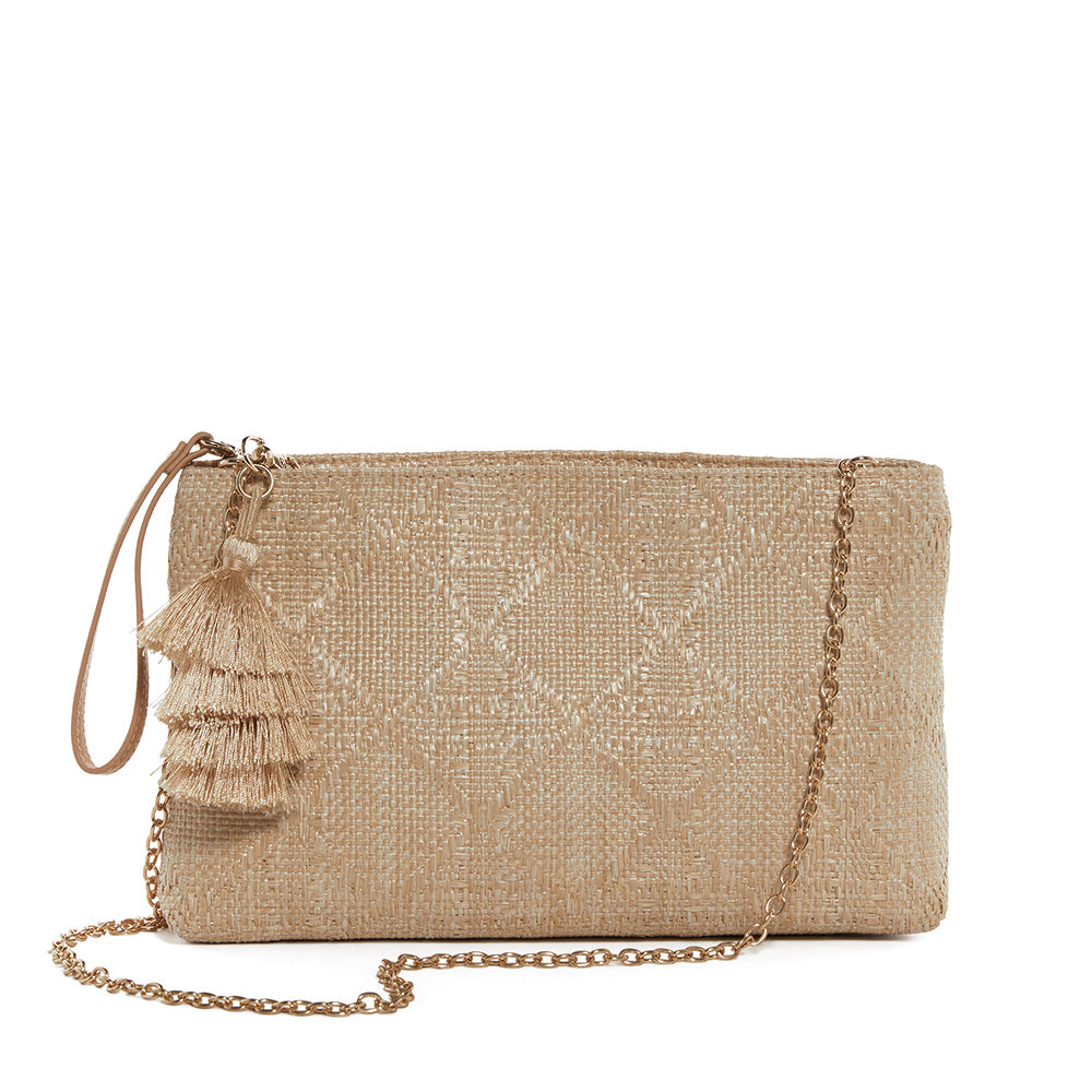 Luxe Bali Straw - Island Clutch Cane Sand *On Special Cane Straw Sand