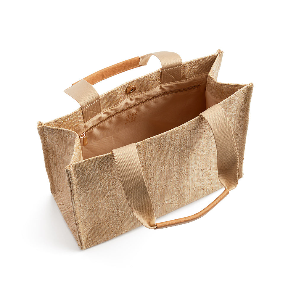 Luxe Bali Straw Tote - Oasis Cane Sand *On Special