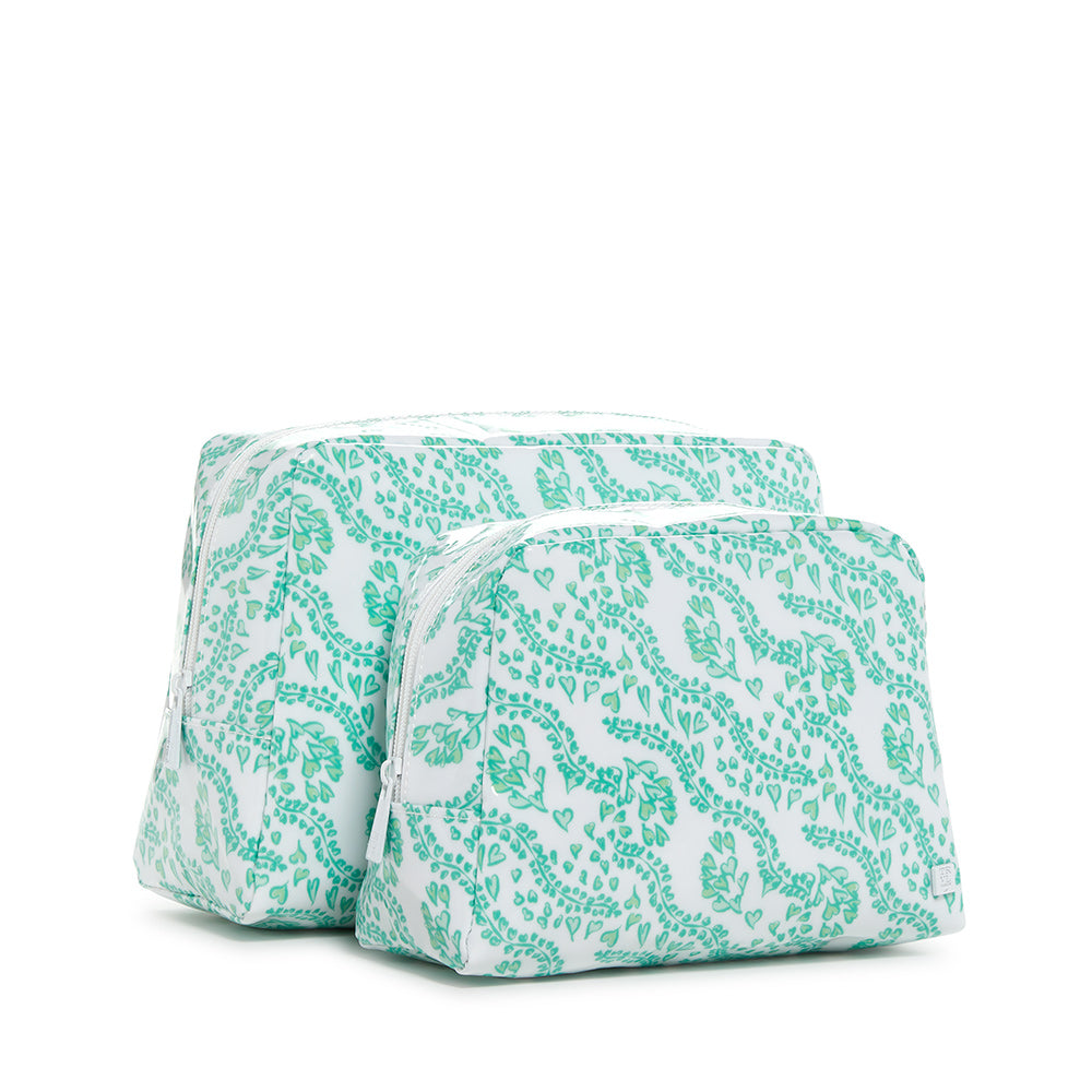 Luxe Gloss Wash Bag Large - All Heart Kelly Green *New! Cosmetic & Toiletry Bags