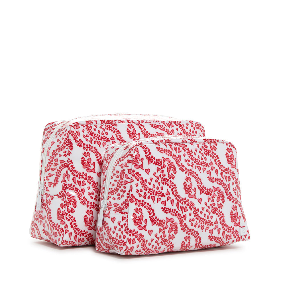 Luxe Gloss Wash Bag Large - All Heart Red *New! Cosmetic & Toiletry Bags
