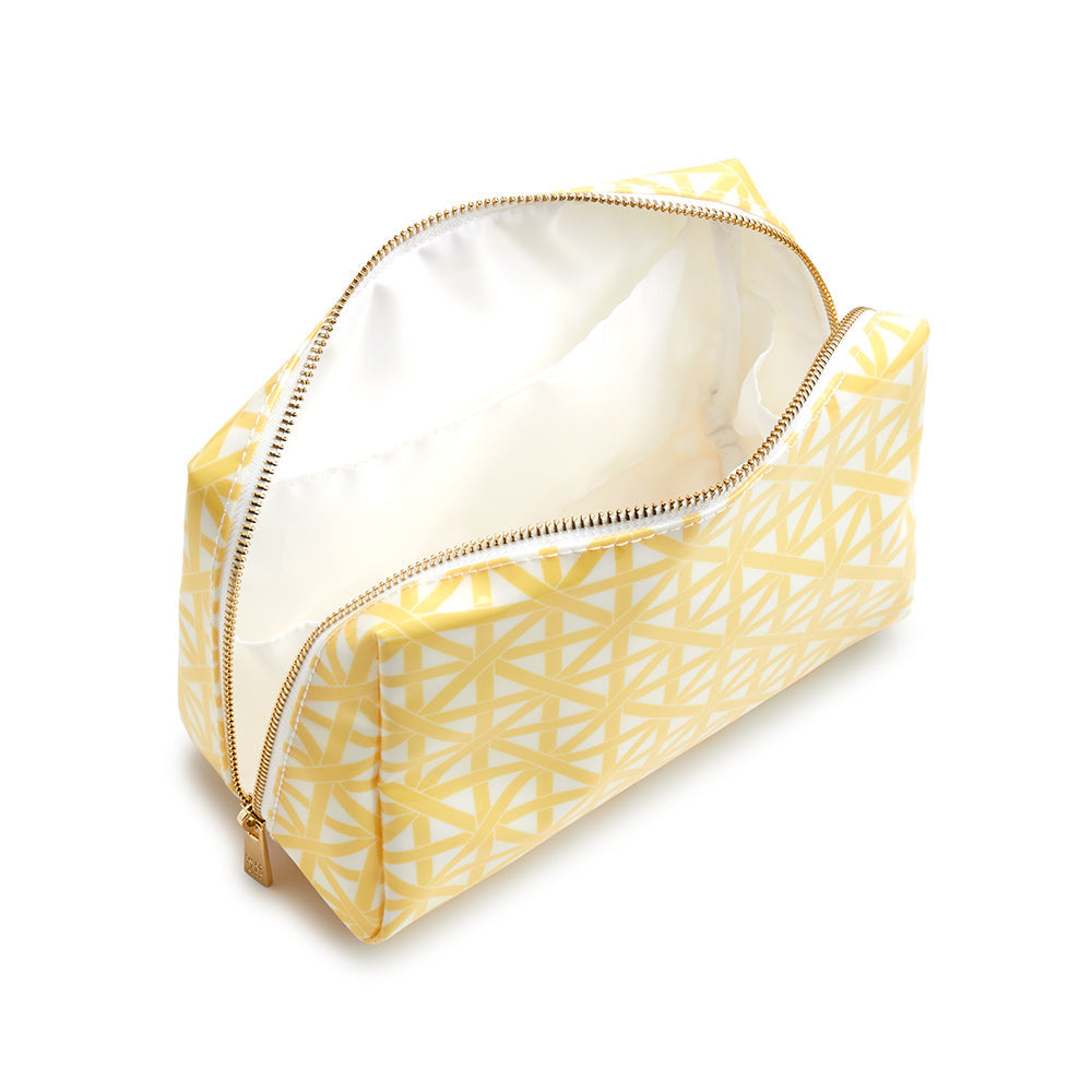 Luxe Gloss Double Zip Med - Trellis Aqua Cosmetic & Toiletry Bags