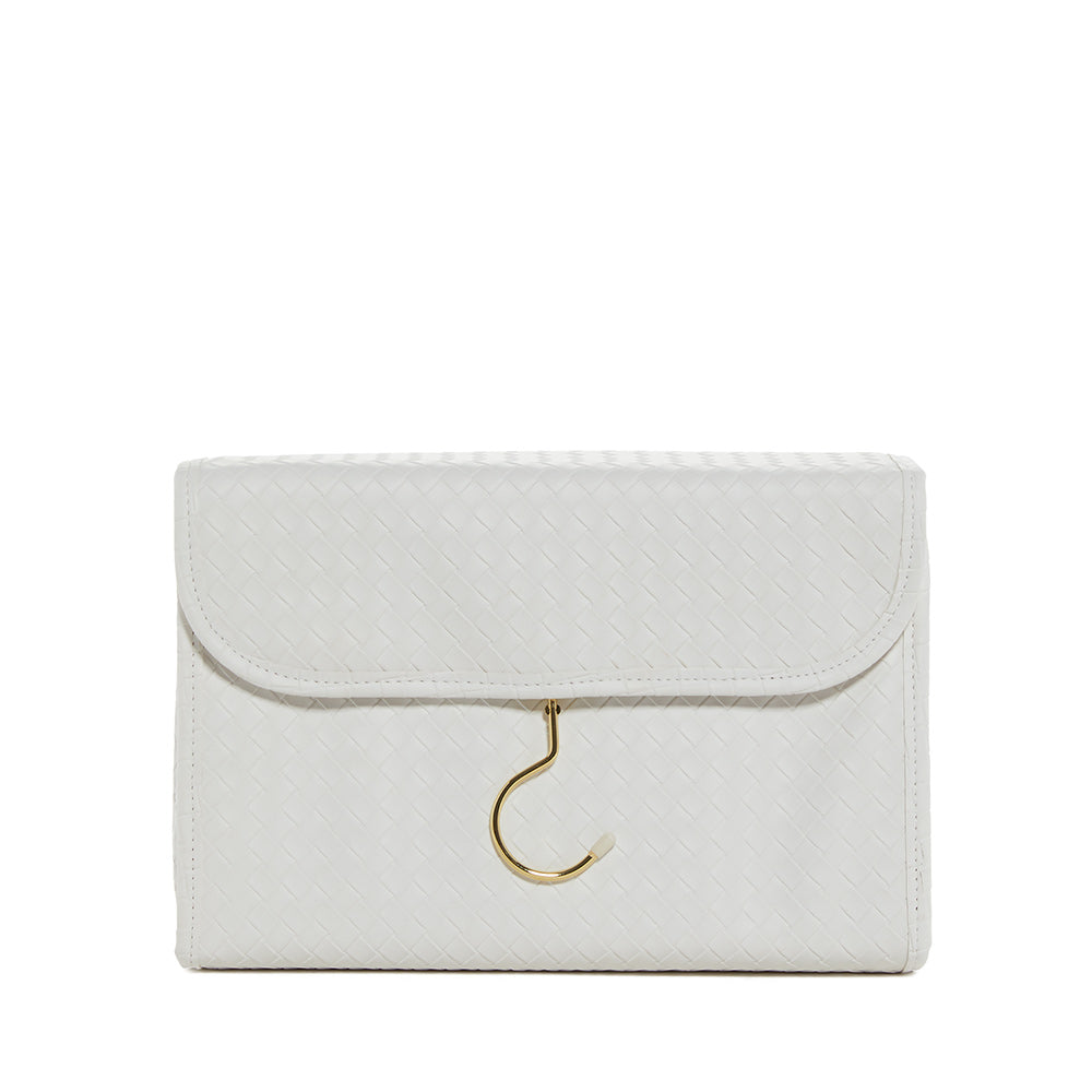 Luxe Bridal Hanging Toiletry Case - Woven White New!