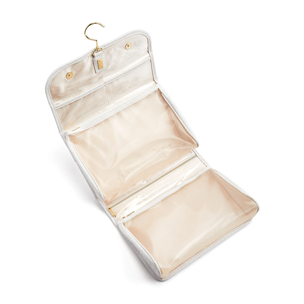 Luxe Bridal Hanging Toiletry Case - Woven White New!