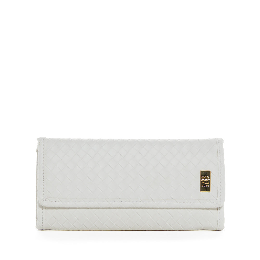 Luxe Bridal Jewelry Wallet - Woven White *New! White