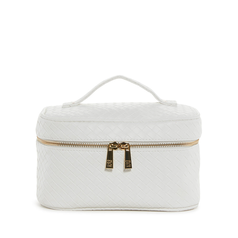 Luxe Bridal Train2 - Woven White Cosmetic Bag