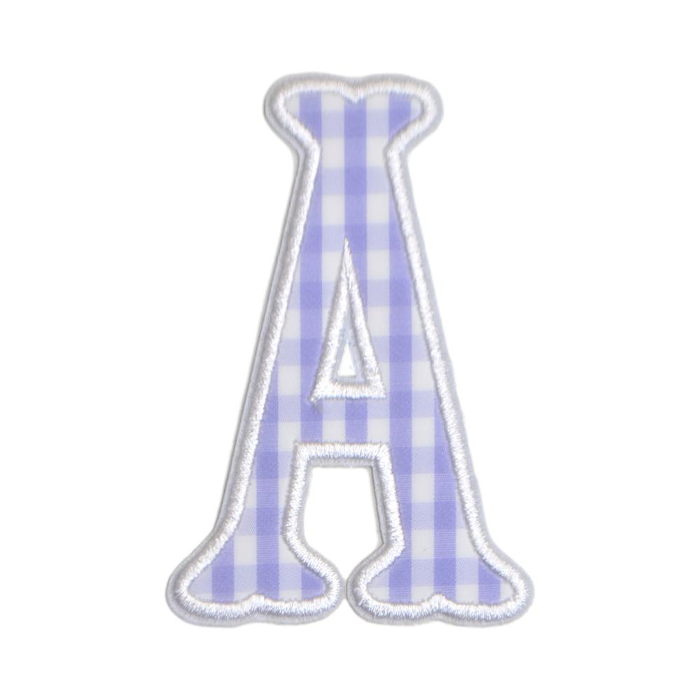 Gingham Lilac Appliqué Letters *2 Pc Pre-Pack* Letter A