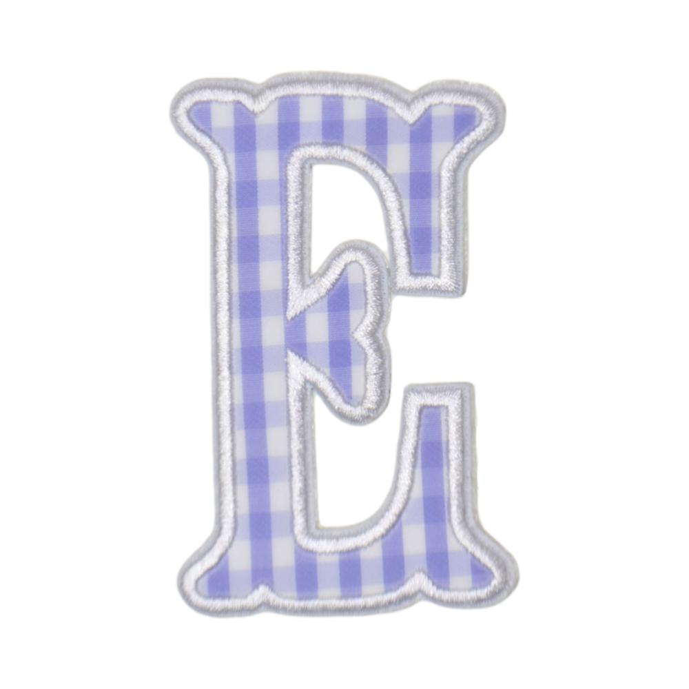 Gingham Lilac Appliqué Letters *2 Pc Pre-Pack* Letter E