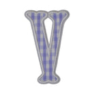 Gingham Lilac Appliqué Letters *2 Pc Pre-Pack* Letter V