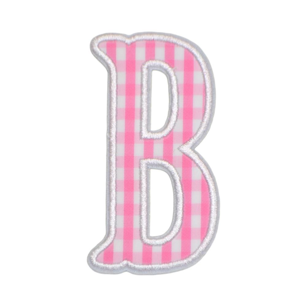 Gingham Pink Appliqué Letters *2 Pc Pre-Pack* Letter B