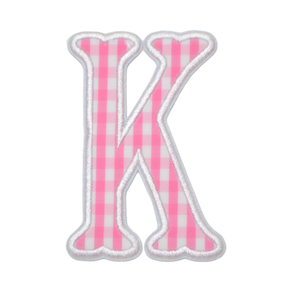 Gingham Pink Appliqué Letters *2 Pc Pre-Pack* Letter K