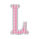 Gingham Pink Appliqué Letters *2 Pc Pre-Pack* Letter L