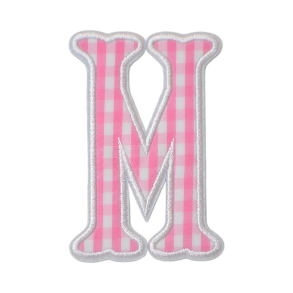 Gingham Pink Appliqué Letters *2 Pc Pre-Pack* Letter M