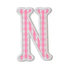 Gingham Pink Appliqué Letters *2 Pc Pre-Pack* Letter N